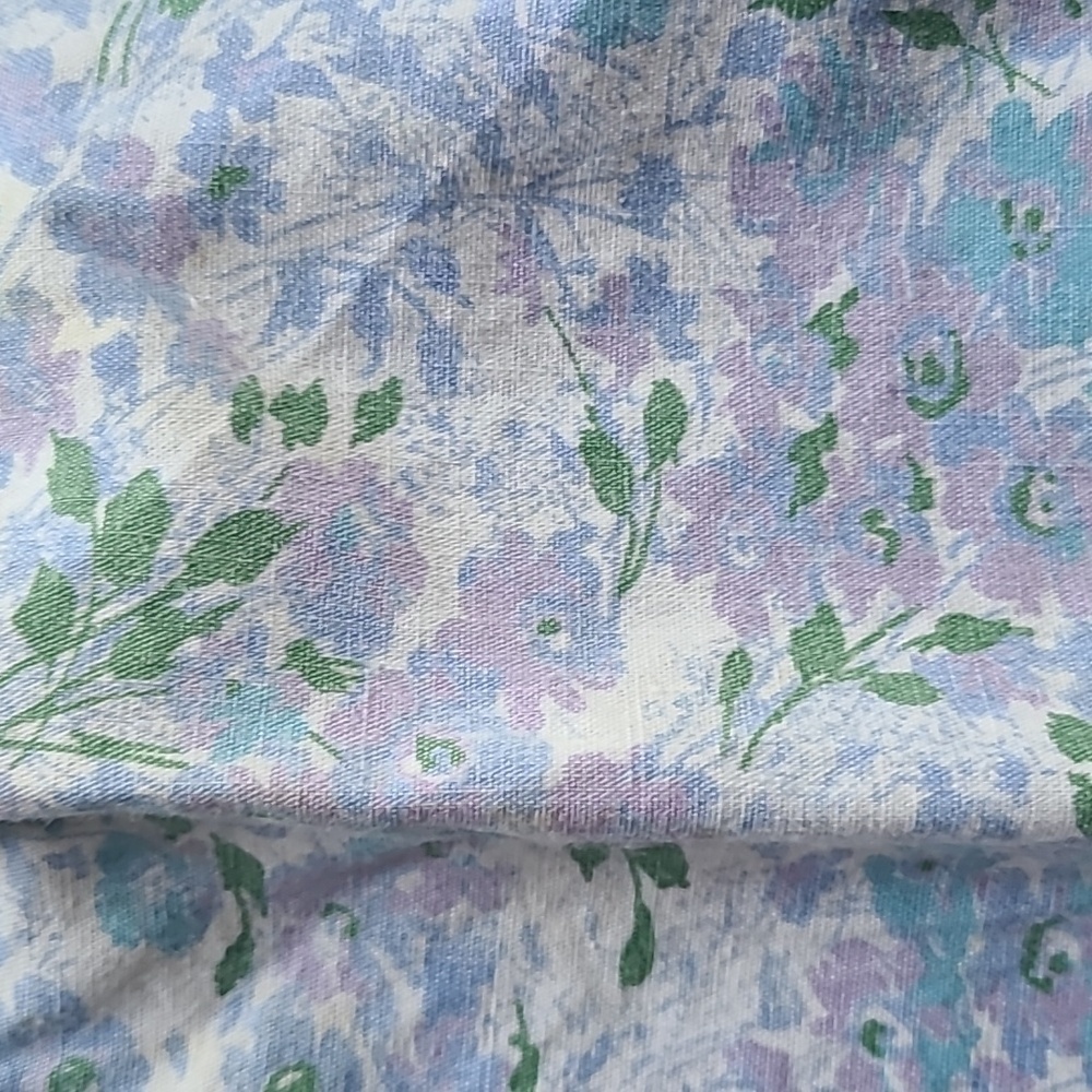 Vintage Handmade Blue Floral Pocket Waist Apron - Picture 3 of 3